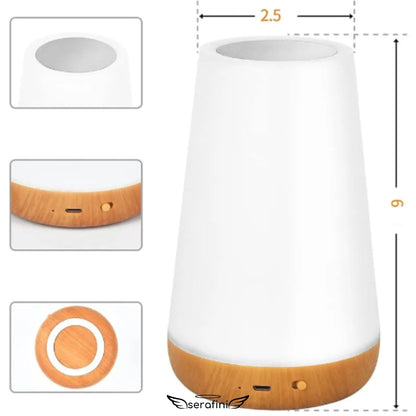 Foto com medidas e detalhes da luminária.